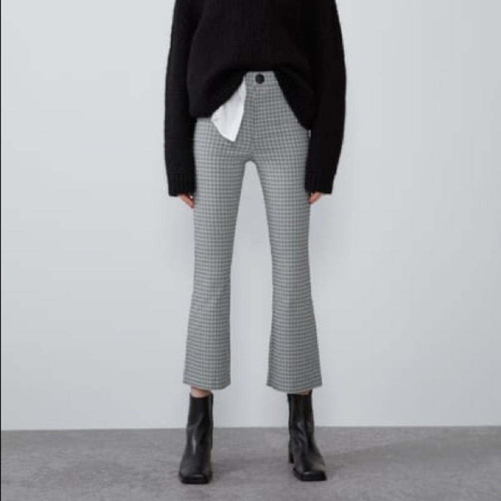 Zara flared plaid pants